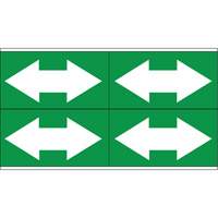 Dual Direction Arrow Pipe Markers, Self-Adhesive, 1-1/8" H x 7" W, White on Green Pathway Supply LP