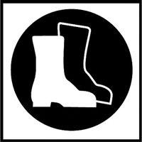 Right to Know Pictogram Labels -Boots, Vinyl, Sheet, 5/8" L x 3/4" W Pathway Supply LP
