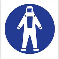 Right to Know Pictogram Labels - Full Protection Suit, Vinyl, Sheet, 1-1/4" L x 1-1/2" W Pathway Supply LP
