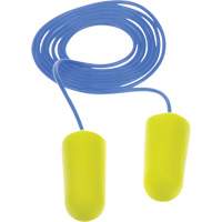 Bouchons d'oreilles n&eacute;on jaune E-A-Rsoft, Vrac - Sac en poly, Avec cordon Pathway Supply LP