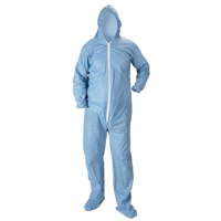 Pyrolon&reg; Plus 2 FR Hooded Coveralls With Boots, Small, Blue, FR Treated Fabric Pathway Supply LP