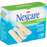 Bandages confortables Nexcare, Rectangulaire/carr&eacute;e, 3", Tissu, St&eacute;rile Pathway Supply LP