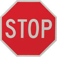 Double-Sided "Stop/Slow" Traffic Control Sign, 18" x 18", Aluminum, English Pathway Supply LP