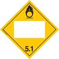 Oxidizer TDG Placard, Adhesive Vinyl Pathway Supply LP