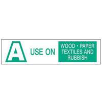 "A Use on Wood Paper Textiles and Rubbish" Labels, 6" L x 1-1/2" W, Green on White SY238 | Pathway Supply LP