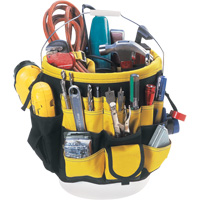 Organisateur pour seau &agrave; outils, 6" lo x 11" la x 12" h, Nylon, Noir/Jaune Pathway Supply LP