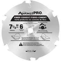 AvantiPro Cutting Saw Blade, 7-1/4", 6 Teeth, Fibre Cement Use Pathway Supply LP