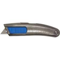 SECUPRO MEGASAFE Unpainted Retractable Knife, 20 mm, Stainless Steel, Heavy-Duty, Aluminum Handle Pathway Supply LP
