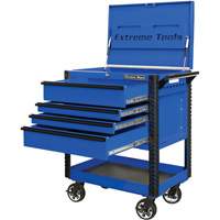 EX Deluxe Series Tool Cart, 4 Drawers, 22-7/8" L x 33" W x 44-1/4" H, Blue Pathway Supply LP