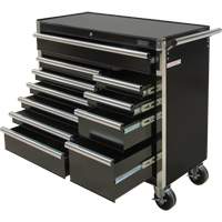 Industrial Tool Cart, 11 Drawers, 41" W x 18-3/4" D x 39-1/3" H, Black Pathway Supply LP