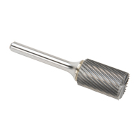 Solid Carbide Burrs - Cylinder Shape with End Cut, SB-6, 3/5" Dia., 1/4" Shank, 24.4 mm Depth of Cut Pathway Supply LP