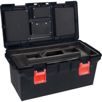 Plastic Tool Box, 22" W x 11" D x 10-1/2" H, Black Pathway Supply LP