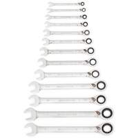 72-Tooth 12 Point Reversible Ratcheting SAE Wrench Set, Combination, 13 Pieces, Imperial Pathway Supply LP