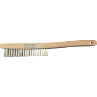 Brosses de nettoyage &agrave; manche recourb&eacute;, Acier inoxydable, 4 x 19 rangs de fils, Longueur 14" Pathway Supply LP