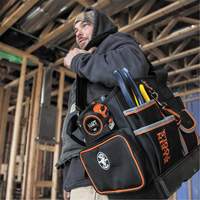 Tradesman Pro Tool Tote, Ballistic Nylon, 40 Pockets, Black/Orange Pathway Supply LP