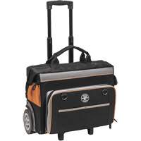 Tradesman Pro Rolling Tool Bag, Ballistic Polyester, 24 Pockets, Black/Orange Pathway Supply LP