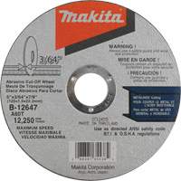 Thin Kerf Cut-Off Wheel, 5" x 3/64", 7/8" Arbor, Type 1, Aluminum Oxide, 12250 RPM Pathway Supply LP
