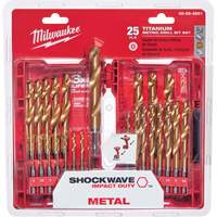 Jeu de forets m&eacute;triques Shockwave Red Helix, 25 morceaux, Titane Pathway Supply LP