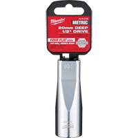 Metric Socket with Four Flat Sides, 20 mm, 1/2" Drive, 6 Points, Deep Pathway Supply LP