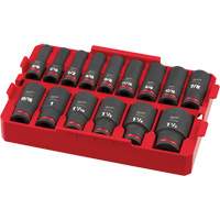 Shockwave Impact Duty Packout SAE Socket Set, 15 Pcs, Impact, 1/2" Drive Size, Deep Pathway Supply LP