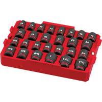 Shockwave Impact Duty Packout Socket Set, 27 Pcs, Impact, 1/2" Drive Size Pathway Supply LP