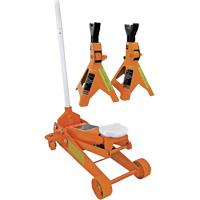 Service Jack with 3-Ton Vehicle Stands, 2.5 Ton(s) Capacity, 5" Lowered, 19-1/4" Raised, Manual Hydraulic Pathway Supply LP