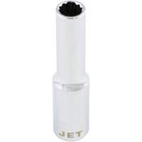 Douille chrom&eacute;e, 8 mm, Prise 1/4", 12 pans, Profond Pathway Supply LP