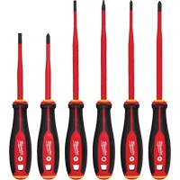 Insulated Slim Tip Screwdriver Set, 6 Pcs., Magnetic Pathway Supply LP