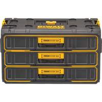 ToughSystem&reg; 2.0 Three-Drawer Unit, 21-4/5" x 12-3/10" x 12-3/5", Black/Yellow Pathway Supply LP