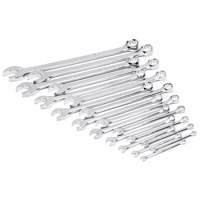 12-Point Long Pattern Combination SAE Wrench Set in Foam Storage Tray, Open-Ended, 19 Pieces, Imperial Pathway Supply LP