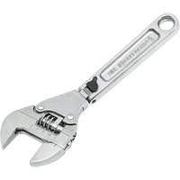 Adjustable Ratcheting Flex Wrench, 8" L, 2-27/50" Max Width, Chrome/Polished Pathway Supply LP