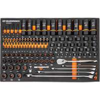 Jeu d'outils de m&eacute;canicien dans des plateaux modulaires en mousse avec conteneur de rangement, 247 morceaux Pathway Supply LP