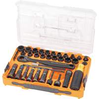 Jeu complet de douilles &agrave; chocs ouvertes & basculantes KNECT, 39 Mcx, Chocs Pathway Supply LP