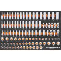 Jeu d'outils m&eacute;triques pour m&eacute;canicien MEGAMOD dans des plateaux en mousse modulaire avec armoire roulante &agrave; outils, 358 morcea Pathway Supply LP