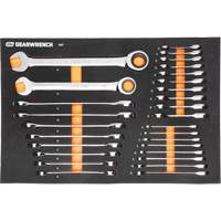 Jeu d'outils m&eacute;triques pour m&eacute;canicien MEGAMOD dans des plateaux en mousse modulaire avec armoire roulante &agrave; outils, 358 morcea Pathway Supply LP