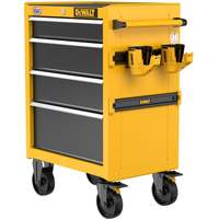 Coffre &agrave; outil roulant robuste, 4 tiroirs, 26" la x Jaune Pathway Supply LP