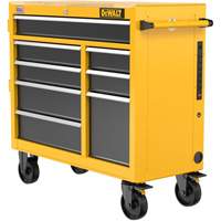 Postes de travail industriel mobile, 8 tiroirs, 40" la x Jaune Pathway Supply LP