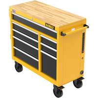 Postes de travail industriel mobile, 8 tiroirs, 40" la x Jaune Pathway Supply LP