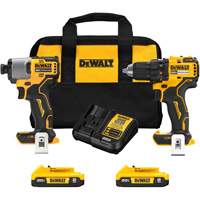 Brushless Cordless Drill/Driver & Impact Driver Combo Kit, Lithium-Ion, 20 V Pathway Supply LP