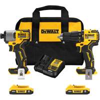 Brushless Compact Cordless 1/2" Hammer Drill & 1/4" Impact Driver Kit, Lithium-Ion, 20 V Pathway Supply LP