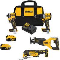 Brushless 4-Tool Combo Kit, Lithium-Ion, 20 V Pathway Supply LP