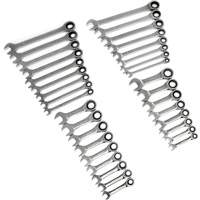 72-Tooth 12 Point Standard & Stubby Wrench Set, Ratcheting Combination, 34 Pieces, Imperial and Metric Pathway Supply LP