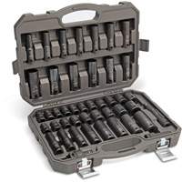 6 Point SAE/Metric Socket Set, 44 Pcs, Impact, 1/2" Drive Size, Deep Pathway Supply LP