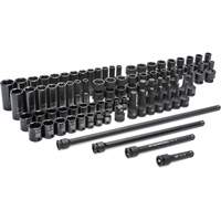 6 Point SAE/Metric Master Socket Set, 80 Pcs, Impact, 3/8" Drive Size, Deep Pathway Supply LP