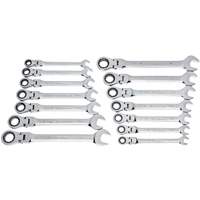 72-Tooth 12 Point Wrench Set, Flex Head/Ratcheting Combination, 14 Pieces, Imperial and Metric Pathway Supply LP
