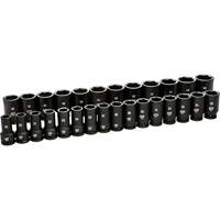 6 Point Metric Socket Set, 28 Pcs, Impact, 3/4" Drive Size, Deep Pathway Supply LP
