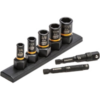 SAE Bolt Biter Extraction Socket Set, 7 Pcs, Impact, 1/4"/3/8" Drive Size Pathway Supply LP