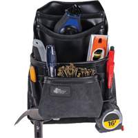 Phantom Collection Heavy-Duty Nail & Tool Bag, Leather, 10 Pockets, Black Pathway Supply LP
