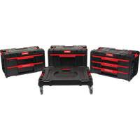 Socle roulant Arx avec jeu de roulettes pivotantes 4 mcx, 23-1/10" x 15" x 22-1/2", Noir Pathway Supply LP