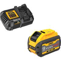 MAX FLEXVOLT Battery & Charger Kit, Lithium-Ion, 20 V/60 V, 9 Ah Pathway Supply LP